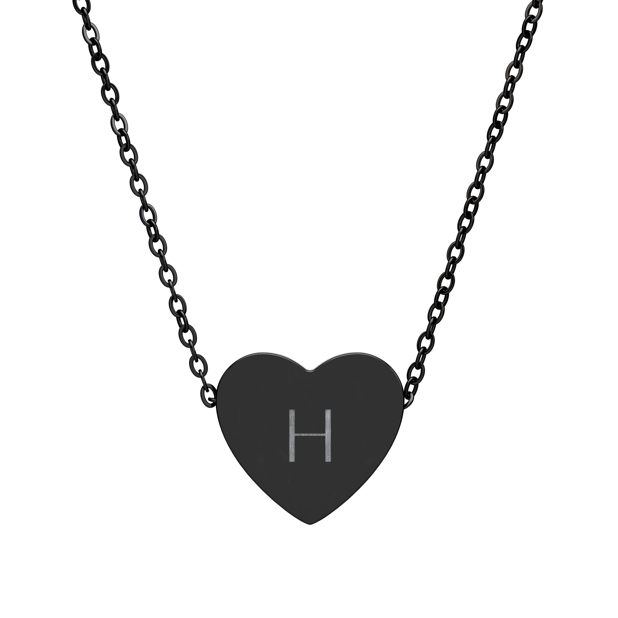 Heart Pendant Necklace — Engraved Personalized Initial