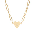 Paperclip Heart Necklace — Personalized Initial Heart Pendant