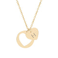 Personalized Engraved Heart Cutout Necklace — Initial Charm Pendant