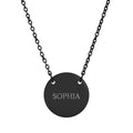 Engraved Circle Necklace — Custom Name Pendant