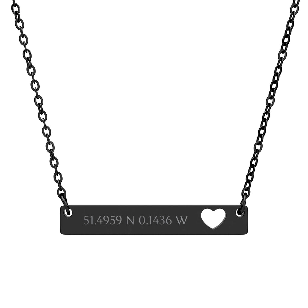 Coordinates Heart Cutout Bar Necklace