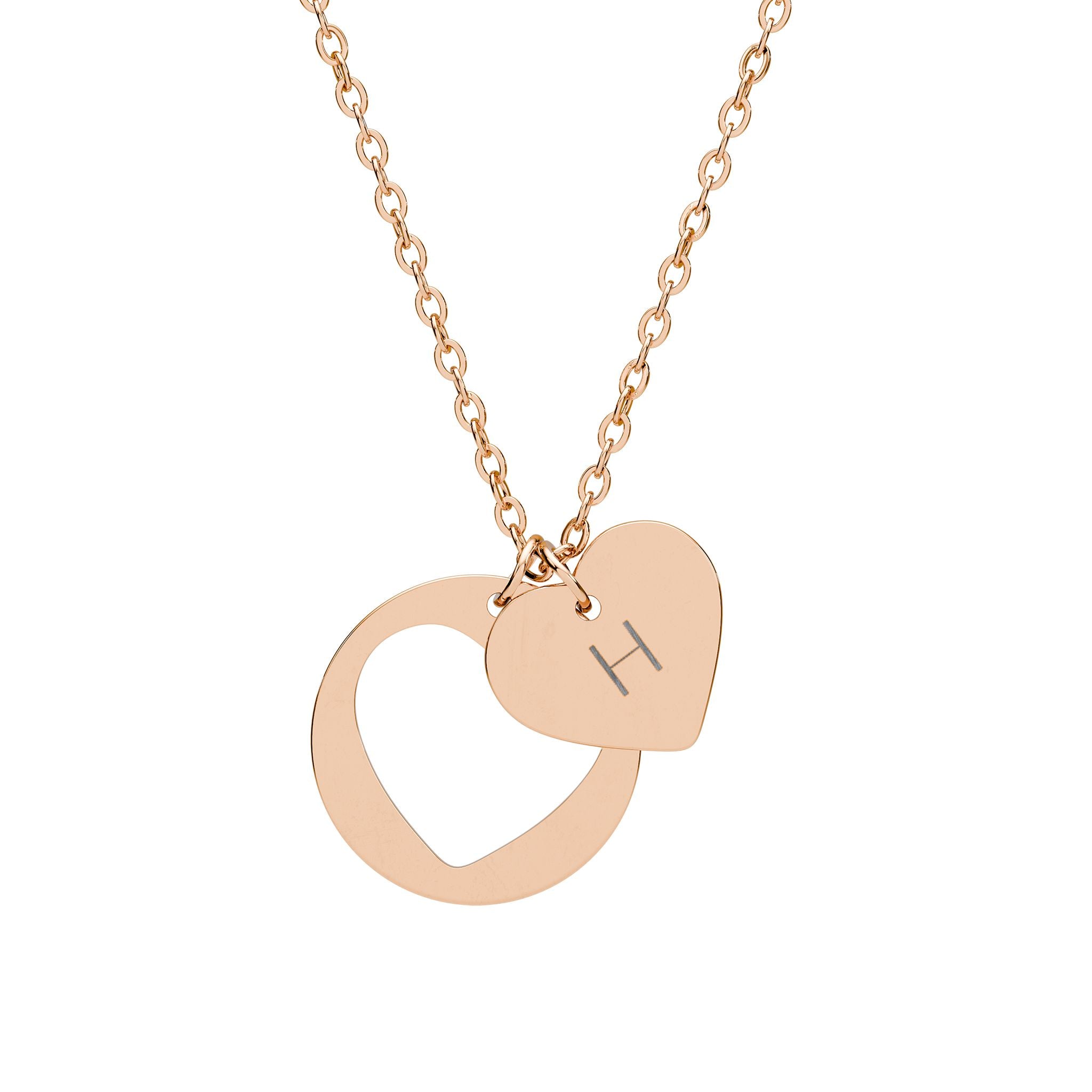 Engraved Heart Cutout Necklace