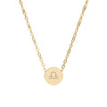 Libra Zodiac Mini Circle Necklace – Engraved Pendant