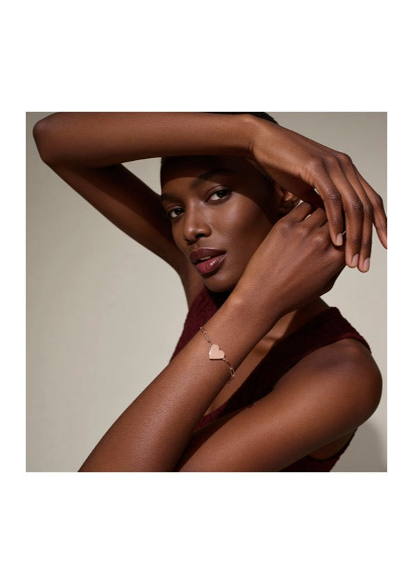 Roman Numeral Paperclip Heart Bracelet