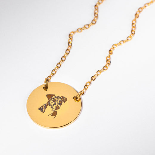 Engraved Circle Necklace — Custom Name Pendant