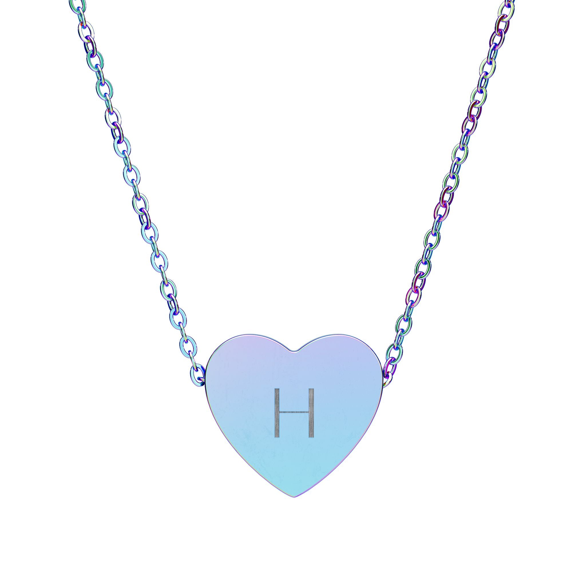 Heart Pendant Necklace — Engraved Personalized Initial