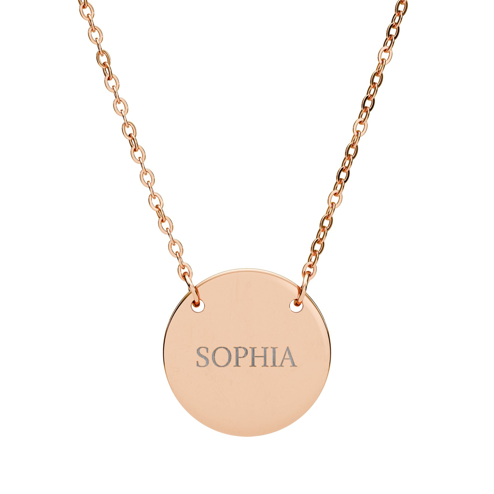 Engraved Circle Necklace — Custom Name Pendant