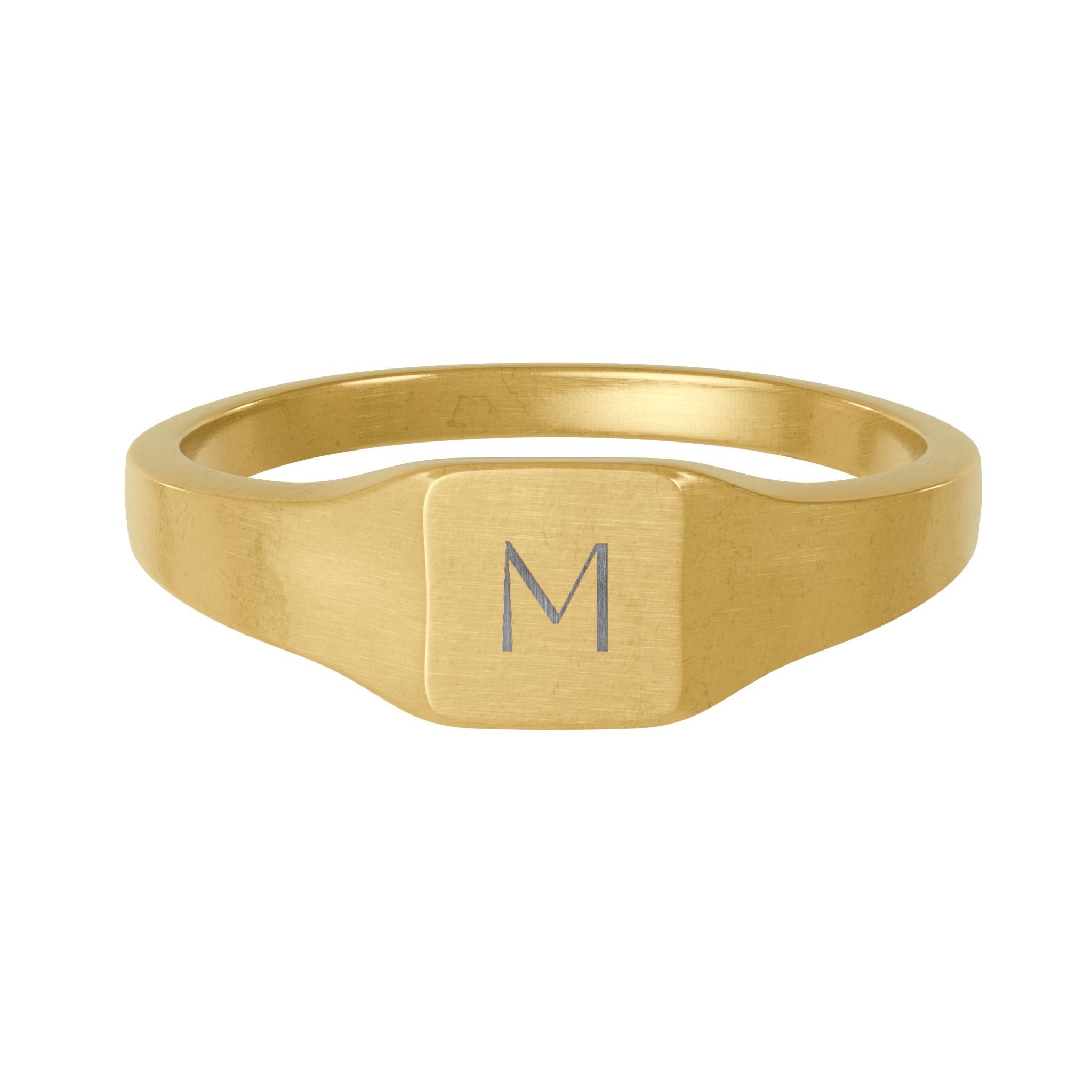 Engraved Square Signet Ring — Personalized Initial