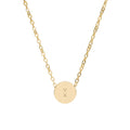 Mini Engraved Initial Circle Necklace